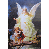 Obraz na dreve: Anjel strážny (30 x 20)