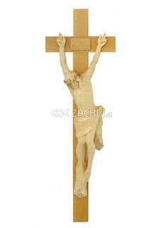 Kríž: drevorezba - svetlý, 42 cm