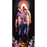 Obraz na dreve: Pán Ježiš a hriešnik (30 x 15)