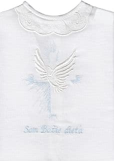 Krstová košieľka - holubica, modrý nápis