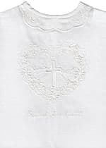 Krstová košieľka: biele srdce a krížik