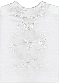 Krstová košieľka: biela holubica a krížik, biele hviezdičky