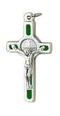 Prívesok: benediktínsky krížik, kovový - zelený