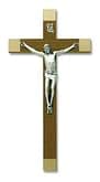 Kríž: drevený, s korpusom - hnedý, 24 cm