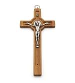 Kríž: benediktínsky, drevený - bledý, 20 cm
