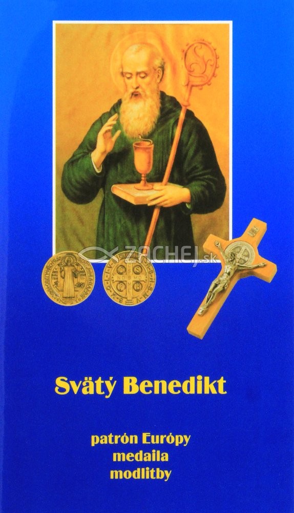 Svätý Benedikt, patrón Európy - medaila, modlitby | Tynieckí benediktíni | 2,00 € - obrázok Svätý Benedikt, patrón Európy - medaila, modlitby