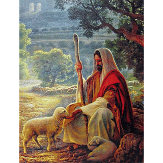Obraz na dreve: Pán Ježiš Dobrý pastier (40x30)