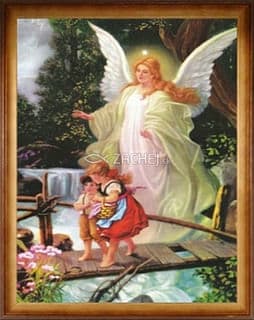 Obraz v ráme: Anjel strážny (55x45)
