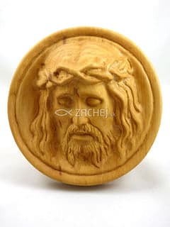 Drevorezba: Hlava Krista v kruhu (C32)