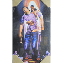 Obraz na dreve: Pán Ježiš a hriešnik (40x20)