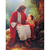 Obraz na dreve: Pán Ježiš s dieťaťom (30x20)