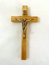Kríž: drevený - svetlý, 14 cm