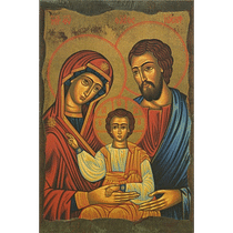 Obraz na dreve: Svätá rodina - ikona (15x10)