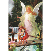 Obraz na dreve: Anjel strážny (15x10)