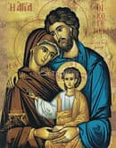 Obraz na dreve: Svätá rodina - ikona (25x20)