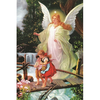 Obraz na dreve: Anjel strážny (40x30)