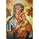 Obraz na dreve: Matka ustavičnej pomoci - ikona, reliéf (40x30)