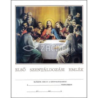 Pamätný list: Pamiatka na 1. sväté prijímanie (maďarsky)