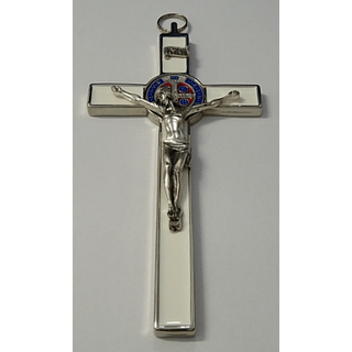 Kríž: Benediktínsky, kovový - biely
