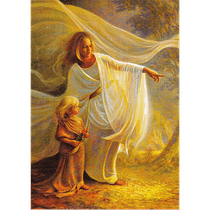 Obraz na dreve: Anjel a dieťa (40x30)