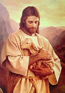 Obrázok na dreve: Pán Ježiš s ovečkou (13x10)