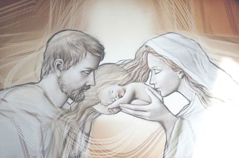 Obraz na plátne: Svätá rodina - svetlohnedý (90x60)