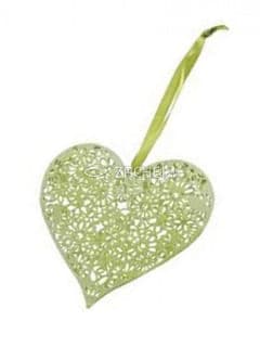 Srdce kovové - zelené (HED-1417053)
