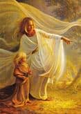Obraz na dreve: Anjel a dieťa (15x10)