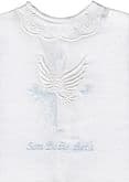 Krstová košieľka - holubica, modrý nápis