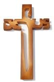 Kríž: JESUS, drevený - melír