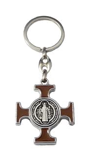 Kľúčenka: benediktínska, kovová - hnedá