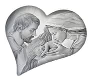 Obraz na dreve: Svätá rodina - srdce (svetlosivý)