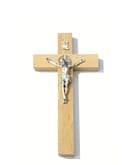 Kríž: drevený s benediktínskou medailou - prírodný, 16 cm