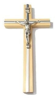 Kríž: drevený s lištou - prírodný, 26 cm