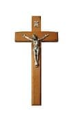 Kríž: drevený, frézovaný - hnedý, 16 cm