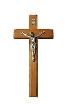 Kríž: drevený, frézovaný - hnedý, 16 cm