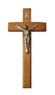 Kríž: drevený, frézovaný - hnedý, 20 cm