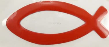 Samolepka: RYBKA - červená, 7,5 cm