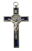 Kríž: benediktínsky, kovový - modrý, 13 cm
