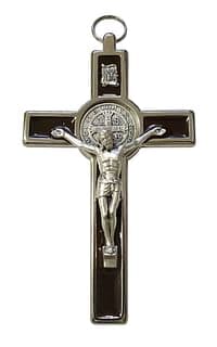 Kríž: benediktínsky, kovový - hnedý (4340)