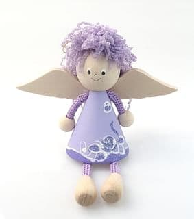 Anjel drevený (ADZ008) - fialový