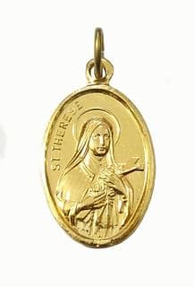 Medailón: svätá Terézia z Lisieux, zlatá farba
