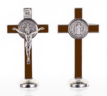 Kríž: benediktínsky, kovový - hnedý