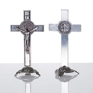 Kríž: kovový, Benediktínsky - na postavenie (K001)