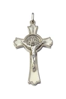 Prívesok: Benediktínsky krížik - biely (K0235st.)