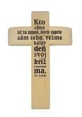 Kríž: drevený, s textom - prírodný, 22 cm