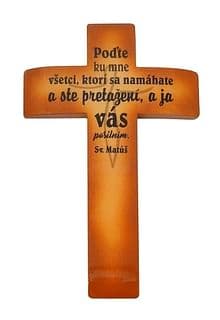 Kríž: drevený, s textom - melír, 22 cm
