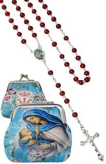 Ruženec: Panna Mária - červený (1071-C M21)
