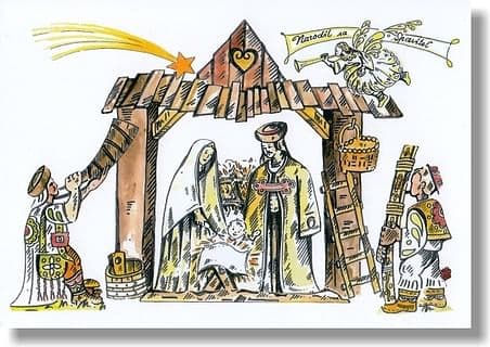 Pohľadnica: vianočná s textom - Betlehem