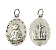 Medailón: Sedembolestná Panna Mária - strieborná farba
